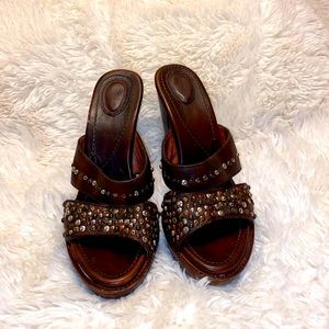 Frye studded heeled sandals